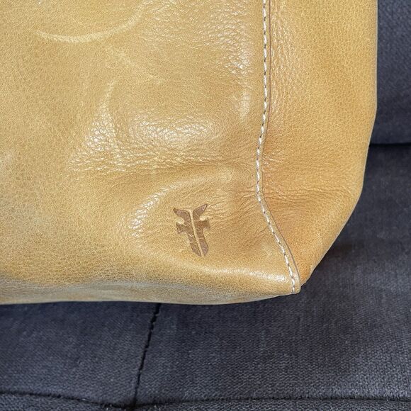 Frye Artisan Leather Melissa Tote Bag Shoulder Shopping Purse Mustard Brown - Picture 2 of 16